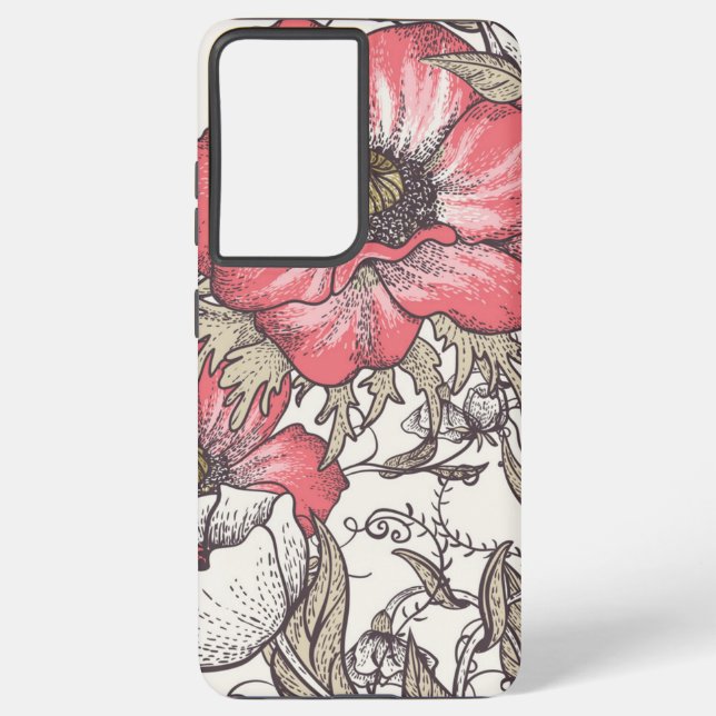 Flower pattern samsung galaxy s21 ultra case (Back)