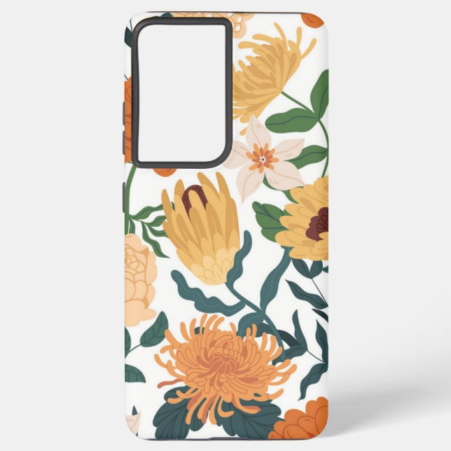 Flower pattern samsung galaxy s21 ultra case (Back)