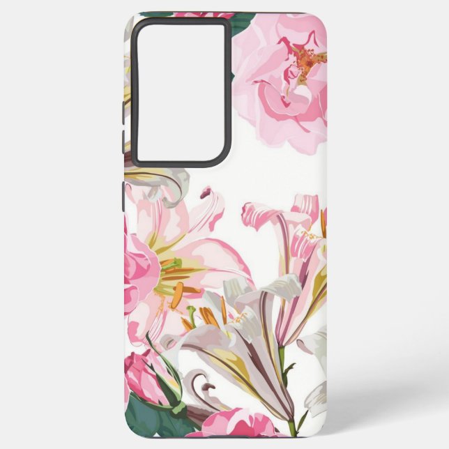 Flower pattern samsung galaxy s21 ultra case (Back)