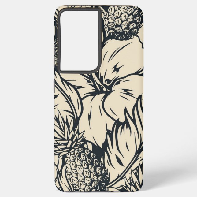 Flower pattern samsung galaxy s21 ultra case (Back)