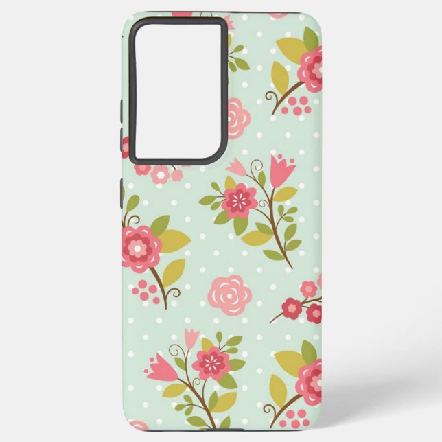 Flower pattern samsung galaxy s21 ultra case (Back)
