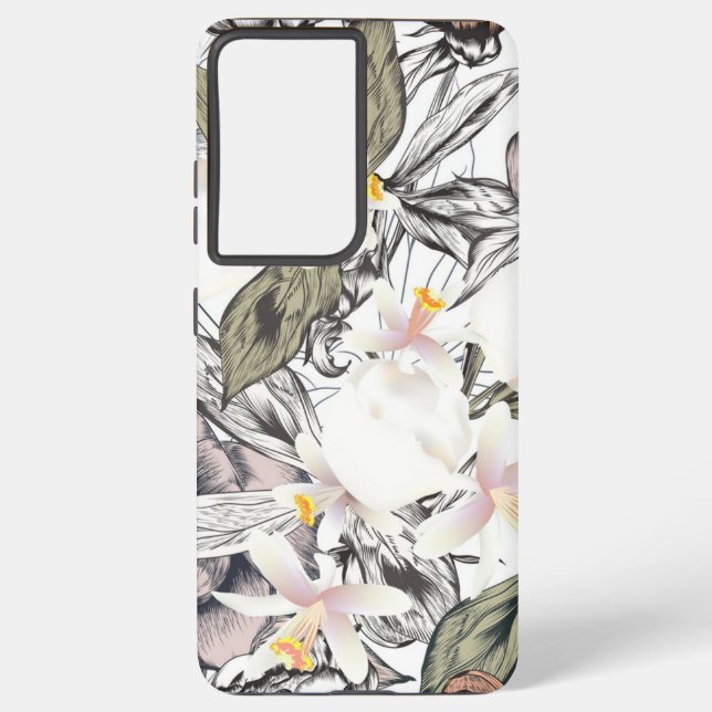 Flower pattern samsung galaxy s21 ultra case (Back)