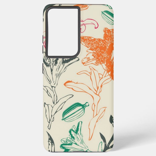 Flower pattern samsung galaxy s21 ultra case (Back)