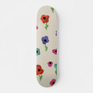 Flower pattern skateboard