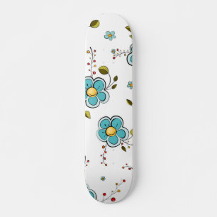 Flower pattern skateboard