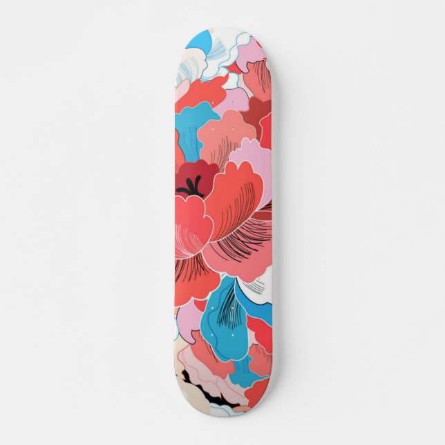 Flower pattern skateboard (Front)