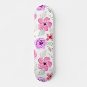 Flower pattern skateboard