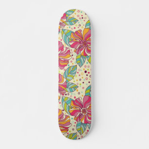 Flower pattern skateboard
