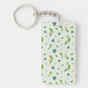 Flower Pattern Spring Floral Acrylic Key Ring