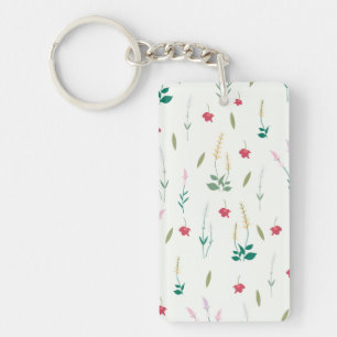 Flower Pattern Spring Floral Acrylic Key Ring