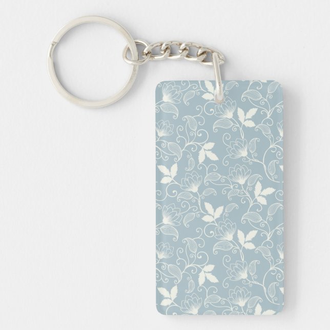 Flower Pattern Spring Floral Acrylic Key Ring (Front)