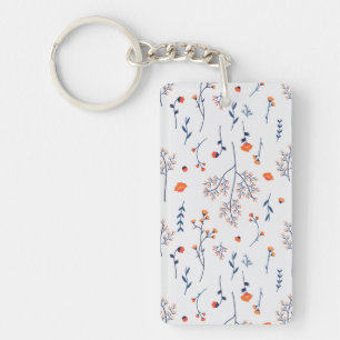 Flower Pattern Spring Floral Acrylic Key Ring