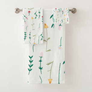 Flower Pattern Spring Floral Bath Towel Set