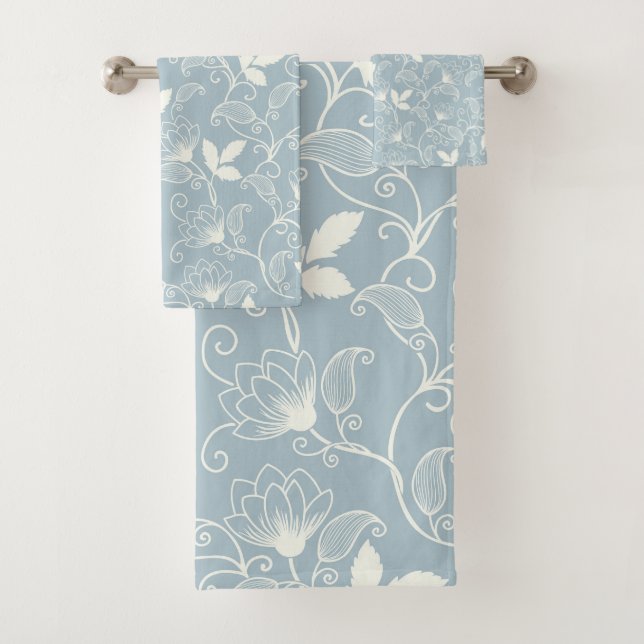 Flower Pattern Spring Floral Bath Towel Set (Insitu)