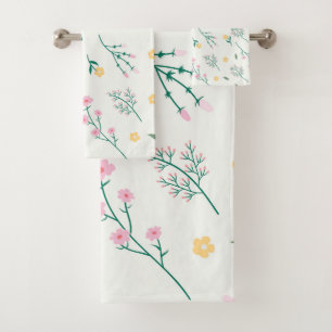 Flower Pattern Spring Floral Bath Towel Set