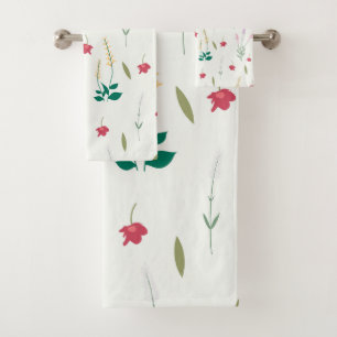Flower Pattern Spring Floral Bath Towel Set