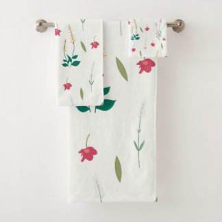 Flower Pattern Spring Floral Bath Towel Set