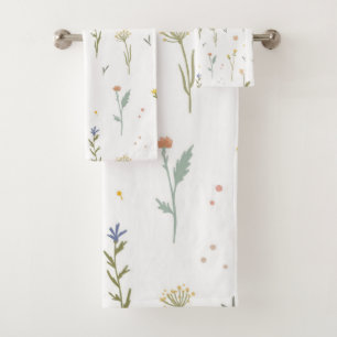 Flower Pattern Spring Floral Bath Towel Set