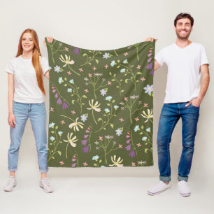 Flower Pattern Spring Floral Fleece Blanket