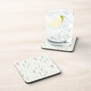Flower Pattern Spring Floral Hard plastic Coaster