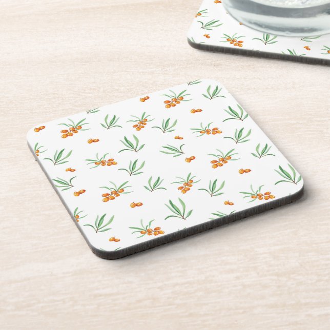 Flower Pattern Spring Floral Hard plastic Coaster (Left Side)