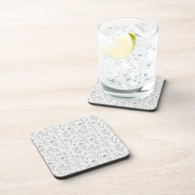 Flower Pattern Spring Floral Hard plastic Coaster (Right Side)