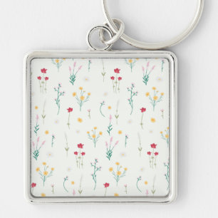 Flower Pattern Spring Floral Key Ring