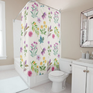 Flower Pattern Spring Floral Shower Curtain