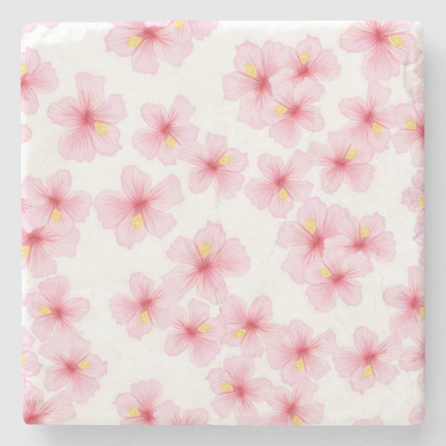 Flower pattern stone coaster (Front)