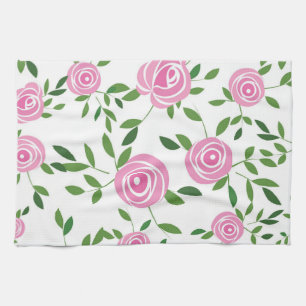 Flower pattern tea towel