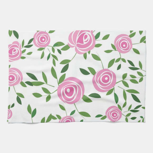 Flower pattern tea towel (Horizontal)
