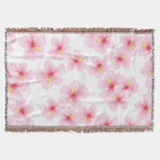 Flower pattern throw blanket (Front)