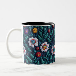flower pattern  Two-Tone coffee mug