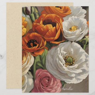 Flower Pattern Vintage Style Scrapbook Paper