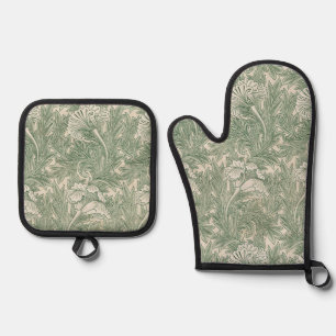 Flower Pattern, William Morris Oven Mitt & Pot Holder Set