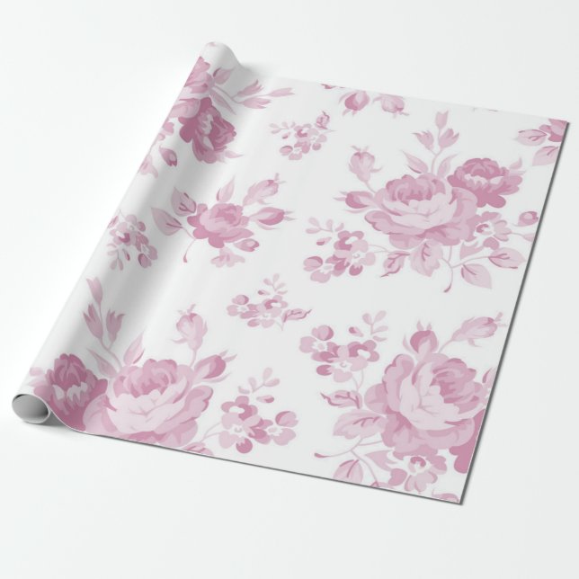 Flower pattern wrapping paper (Unrolled)