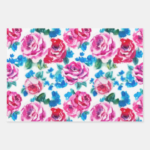 Flower pattern wrapping paper sheet