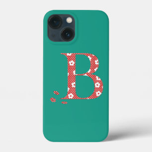 flower Patterned Letter B(red & dots) Case-Mate iP iPhone 13 Mini Case