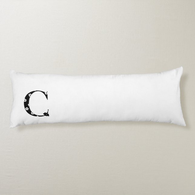 Flower Patterned Letter C Body Cushion (Back)