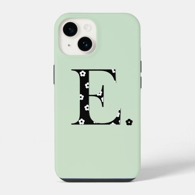 flower Patterned Letter E Case-Mate iPhone Case (Back)