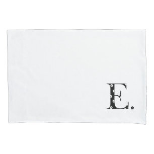 Flower Patterned Letter E Pillowcase
