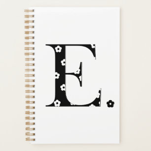 Flower Patterned Letter E Planner