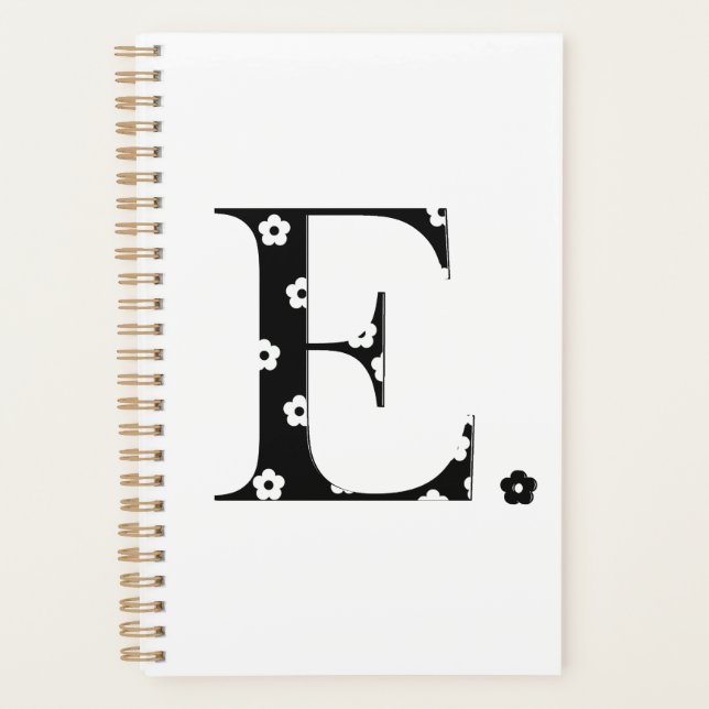 Flower Patterned Letter E Planner (Front)