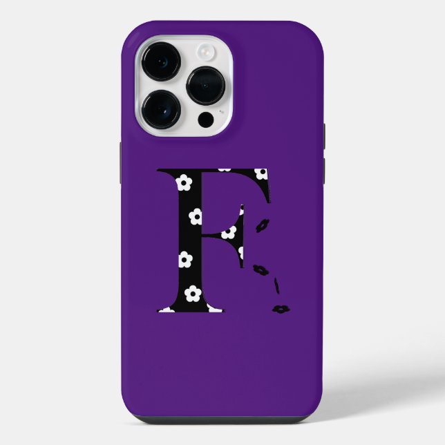 flower Patterned Letter F Case-Mate iPhone Case (Back)