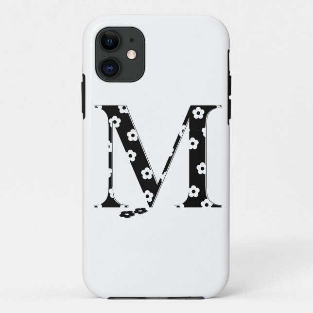 flower Patterned Letter M Case-Mate iPhone Case (Back)