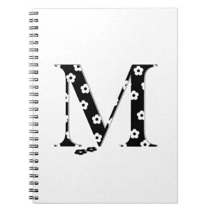 flower Patterned Letter M Notebook