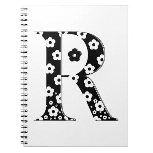 flower Patterned Letter R Notebook