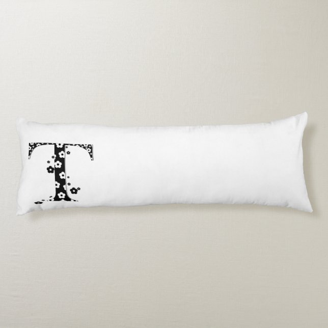 Flower Patterned Letter T Body Cushion (Back)