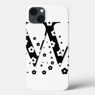 flower Patterned Letter W iPhone 13 Case
