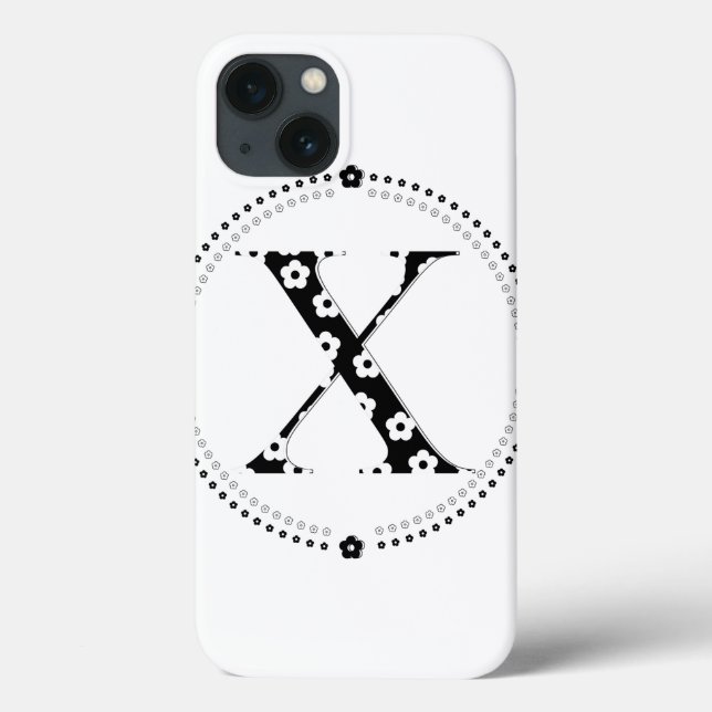 flower Patterned Letter X Case-Mate iPhone Case (Back)